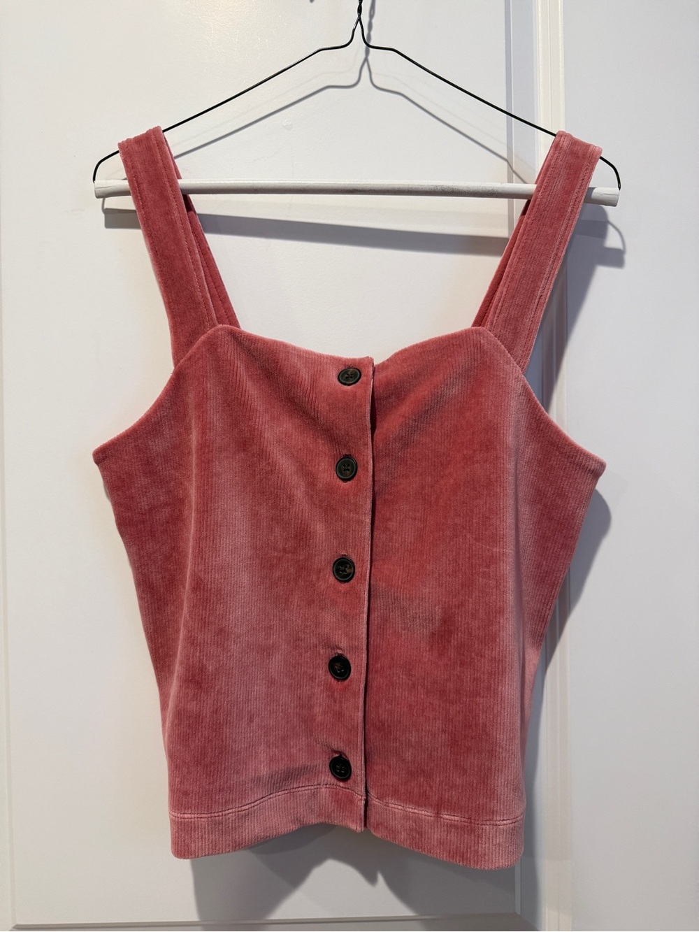 Madewell Texture & Thread Rose Corduroy Button-Front Tank Top